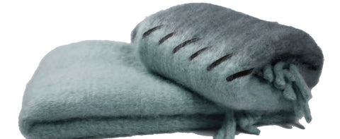 Stitching Mohair Throw- Cream