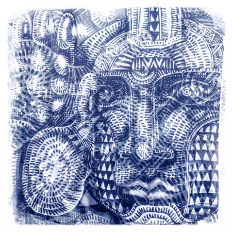 Tiki Man Blue | Square