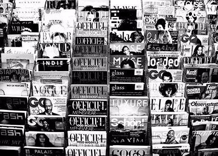 Magazine Rack, Black & White | Rectangle