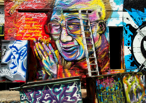 Dalai Lama Graffiti | Rectangle